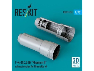 F-4 (B, C, D, N) Phantom II exhaust nozzles for Finemolds kit (3D Printed) 