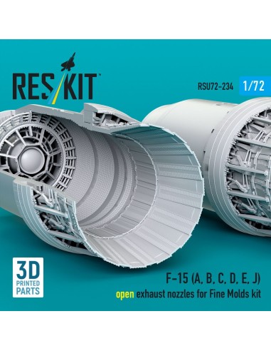 F?15 Eagle/Strike Eagle (A,B,C,D,E early,J) F100-PW-220 open exhaust nozzles for Fine Molds kit (3D Printed) 