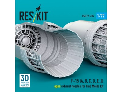 F?15 Eagle/Strike Eagle (A,B,C,D,E early,J) F100-PW-220 open exhaust nozzles for Fine Molds kit (3D Printed) 