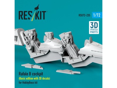 Rafale B cockpit (Basic edition with 3D decals) for HobbyBoss kit (3D Printed) 