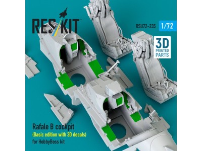 Rafale B cockpit (Basic edition with 3D decals) for HobbyBoss kit (3D Printed) 