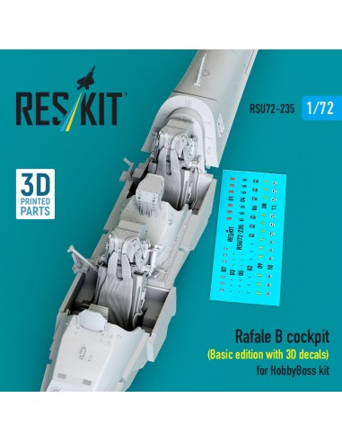 Rafale B cockpit (Basic edition with 3D decals) for HobbyBoss kit (3D Printed) 