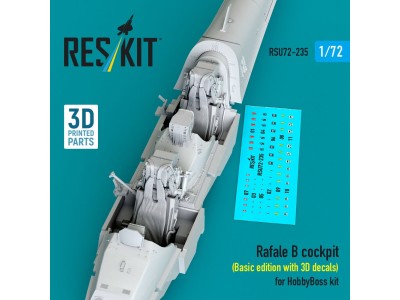 Rafale B cockpit (Basic edition with 3D decals) for HobbyBoss kit (3D Printed) 