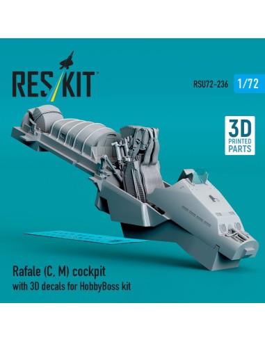 Rafale (C, M) cockpit with 3D decals for HobbyBoss kit (3D Printed) 