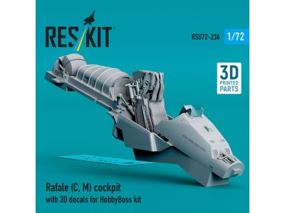 Rafale (C, M) cockpit with 3D decals for HobbyBoss kit (3D Printed) 