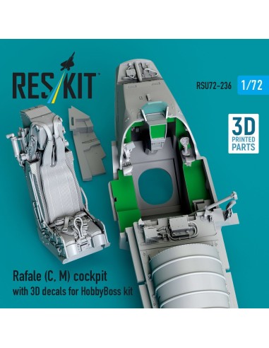 Rafale (C, M) cockpit with 3D decals for HobbyBoss kit (3D Printed) 