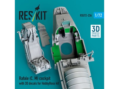 Rafale (C, M) cockpit with 3D decals for HobbyBoss kit (3D Printed) 