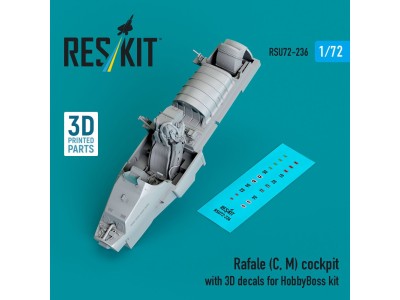 Rafale (C, M) cockpit with 3D decals for HobbyBoss kit (3D Printed) 