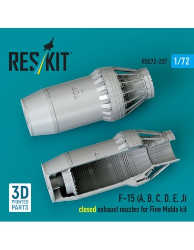 F?15 Eagle/Strike Eagle (A,B,C,D,E early,J) F100-PW-220 closed exhaust nozzles for Fine Molds kit (3D Printed) 