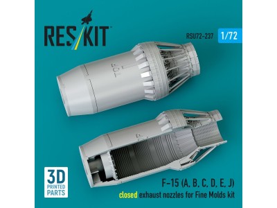 F?15 Eagle/Strike Eagle (A,B,C,D,E early,J) F100-PW-220 closed exhaust nozzles for Fine Molds kit (3D Printed) 