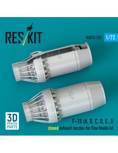 F?15 Eagle/Strike Eagle (A,B,C,D,E early,J) F100-PW-220 closed exhaust nozzles for Fine Molds kit (3D Printed) 