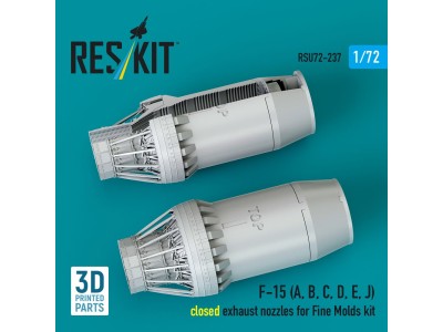 F?15 Eagle/Strike Eagle (A,B,C,D,E early,J) F100-PW-220 closed exhaust nozzles for Fine Molds kit (3D Printed) 