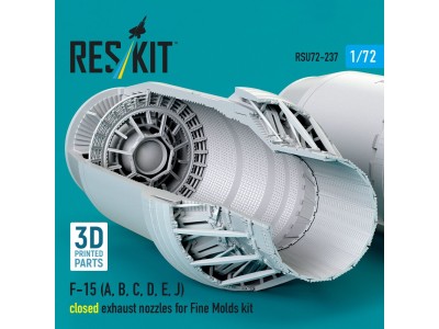 F?15 Eagle/Strike Eagle (A,B,C,D,E early,J) F100-PW-220 closed exhaust nozzles for Fine Molds kit (3D Printed) 