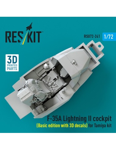 F-35A Lightning II cockpit (Basic edition with 3D decals) for Tamiya kit (3D Printed) 