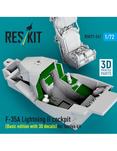 F-35A Lightning II cockpit (Basic edition with 3D decals) for Tamiya kit (3D Printed) 