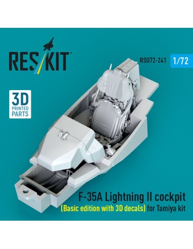 F-35A Lightning II cockpit (Basic edition with 3D decals) for Tamiya kit (3D Printed) 