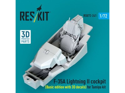 F-35A Lightning II cockpit (Basic edition with 3D decals) for Tamiya kit (3D Printed) 