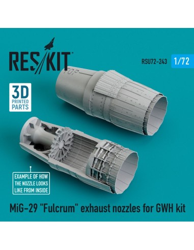 MiG-29 Fulcrum exhaust nozzles for GWH kit (3D Printed + Resin) 
