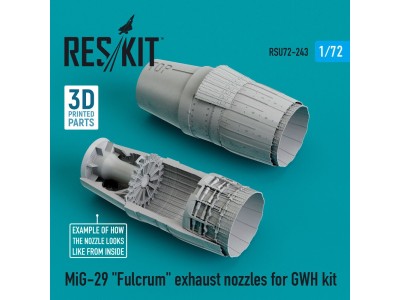 MiG-29 Fulcrum exhaust nozzles for GWH kit (3D Printed + Resin) 