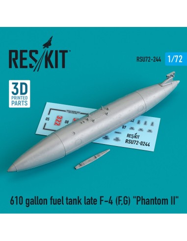 610 gallon fuel tank late F-4 (F, G) Phantom II (3D Printed) 