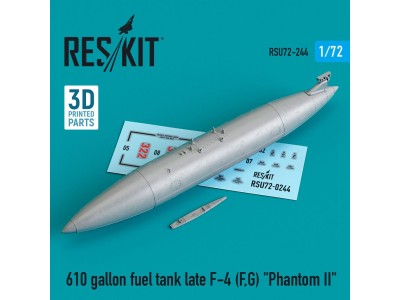 610 gallon fuel tank late F-4 (F, G) Phantom II (3D Printed) 