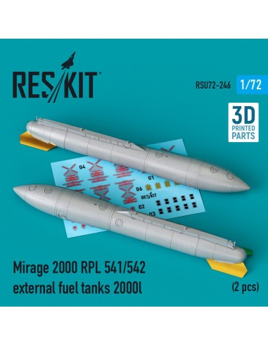 Mirage 2000 RPL 541/542 external fuel tanks 2000lt (2 pcs) (3D Printed) 
