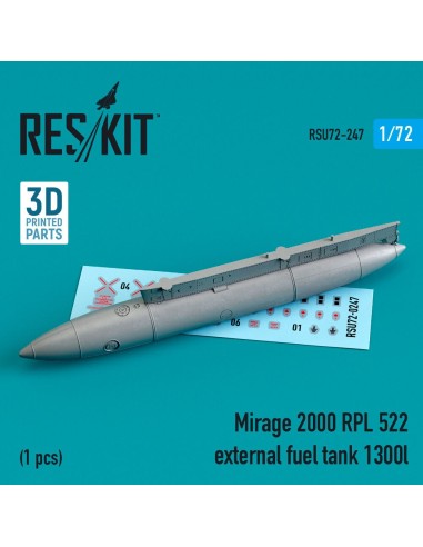 Mirage 2000 RPL 522 external fuel tank 1300lt (3D Printed) 