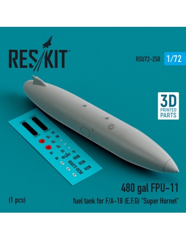 480 gallon FPU-11 fuel tank for F/A-18 (E,F,G) Super Hornet (1 pcs) (3D Printed) 