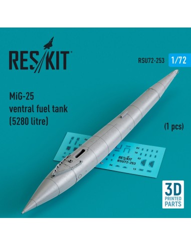 MiG-25 ventral fuel tank (5280 litre) (1 pcs) (3D Printed) 