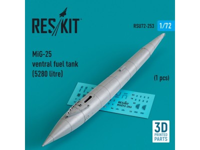 MiG-25 ventral fuel tank (5280 litre) (1 pcs) (3D Printed) 