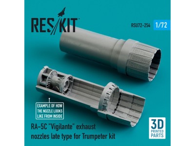 RA-5C Vigilante exhaust nozzles late type for Trumpeter kit (3D Printed) 