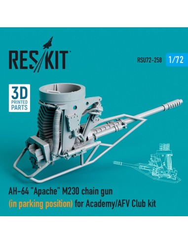 AH-64 Apache M230 chain gun (in parking position) for Academy / AFV Club kit (3D Printed) 