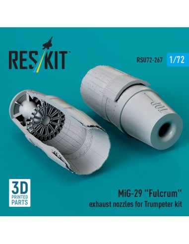 MiG-29 Fulcrum exhaust nozzles for Trumpeter kit (3D Printed) 