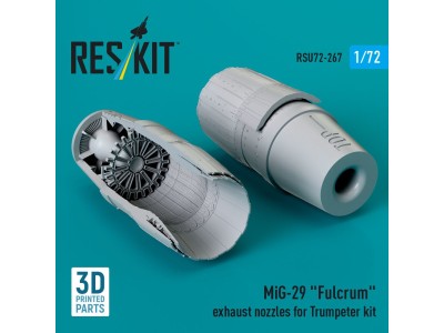 MiG-29 Fulcrum exhaust nozzles for Trumpeter kit (3D Printed) 