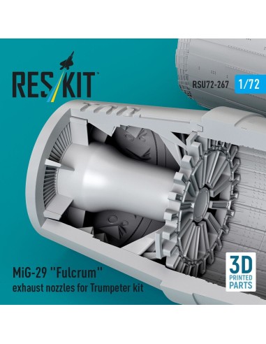 MiG-29 Fulcrum exhaust nozzles for Trumpeter kit (3D Printed) 