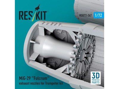 MiG-29 Fulcrum exhaust nozzles for Trumpeter kit (3D Printed) 