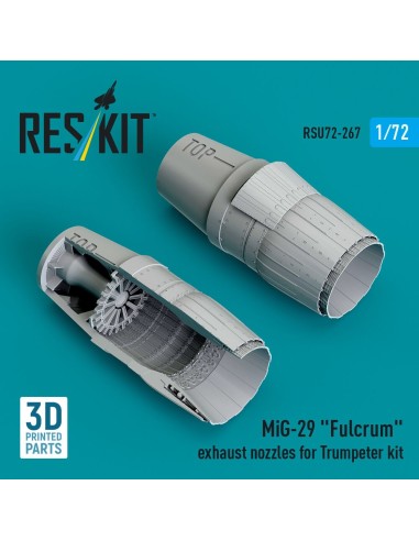 MiG-29 Fulcrum exhaust nozzles for Trumpeter kit (3D Printed) 