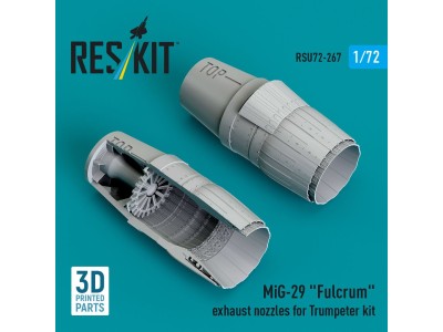 MiG-29 Fulcrum exhaust nozzles for Trumpeter kit (3D Printed) 