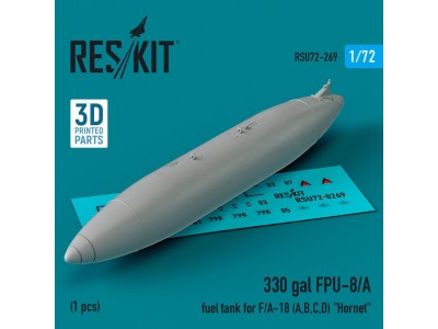 330 gal FPU-8/A fuel tank for F/A-18 (A,B,C,D) Hornet (1 pcs) (3D printed) 