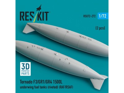 Tornado F3/GR1/GR4 1500L underwing fuel tanks (riveted) (RAF/RSAF) (2 pcs) (3D Printed) 