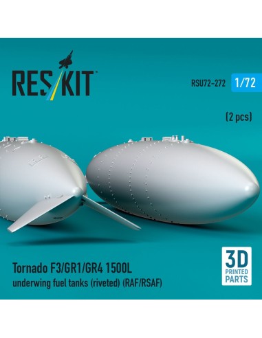 Tornado F3/GR1/GR4 1500L underwing fuel tanks (riveted) (RAF/RSAF) (2 pcs) (3D Printed) 
