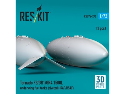 Tornado F3/GR1/GR4 1500L underwing fuel tanks (riveted) (RAF/RSAF) (2 pcs) (3D Printed) 