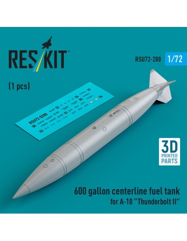 600 gallon centerline fuel tank for A-10 Thunderbolt II (1 pcs) (3D Printed) 