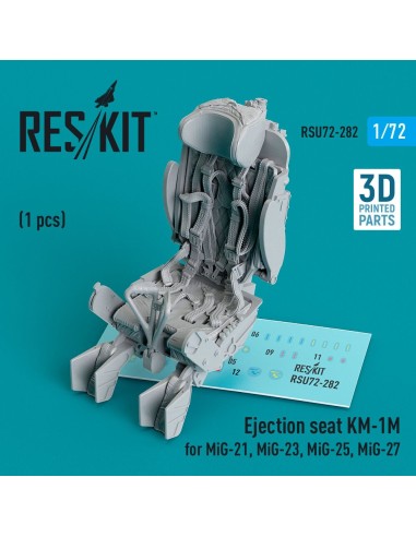 Ejection seat KM-1M for MiG-21, MiG-23, MiG-25, MiG-27 (1 pcs) (3D Printed) 