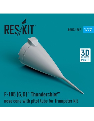 F-105 (G,D) Thunderchief nose cone with pitot tube for Trumpeter kit (3D Printed) 