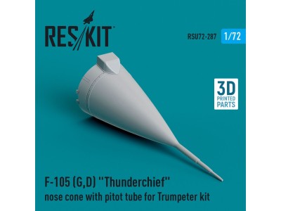F-105 (G,D) Thunderchief nose cone with pitot tube for Trumpeter kit (3D Printed) 