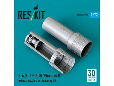F-4 (E, J, F, G, S) Phantom II exhaust nozzles for Academy kit (3D Printed) 