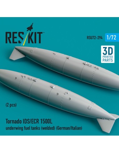 Tornado IDS/ECR 1500L underwing fuel tanks (welded) (German/Italian) (2 pcs) (3D Printed) 