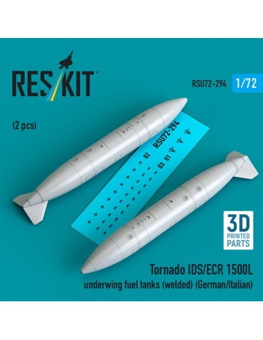 Tornado IDS/ECR 1500L underwing fuel tanks (welded) (German/Italian) (2 pcs) (3D Printed) 