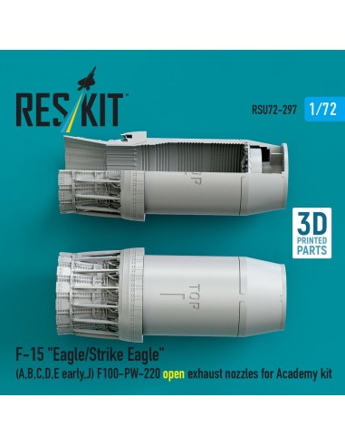 F?15 Eagle/Strike Eagle (A, B, C, D, E early, J) F100-PW-220 open exhaust nozzles for Academy kit (3D Printed) 